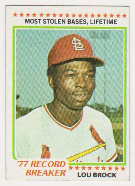 1978 Topps Lou Brock #1 Card - HOF'er
