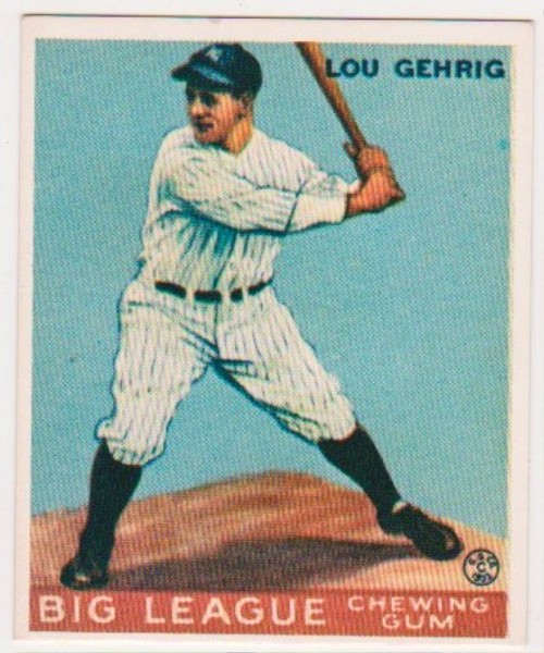 1933 Goudey Lou Gehrig #92 Reprint Card
