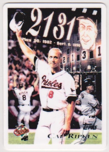 1996 Topps Cal Ripken, Jr. #96 Porcelain Replica Card w/ COA