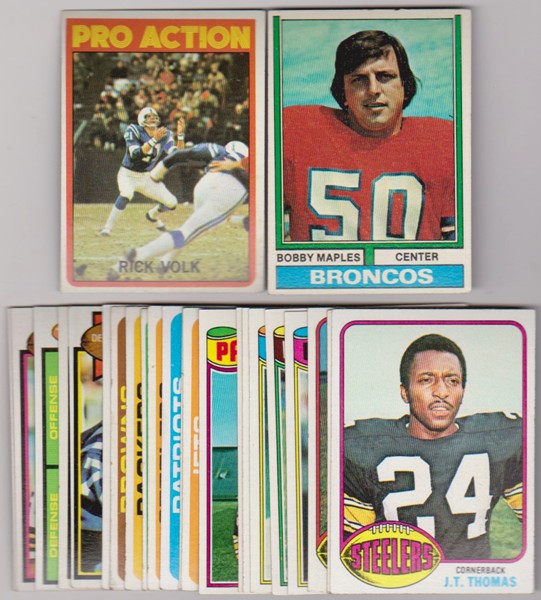 24 Different 1970's Topps Football Cards (1972-1979) W/ Rick Volk + More
