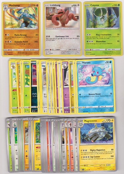 50 Different Pokemon Trading Cards w/ 3 HOLOS + More
