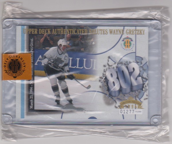 WAYNE GRETZKY - 1994 Upper Deck 802 Goal 3.5x5 Inch C-Card - #'ed/10,000