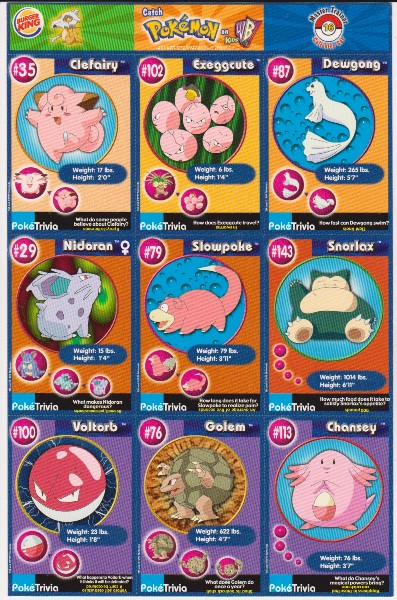 1999 Pokemon Master Trainer Collector Set Uncut 9 Card Sheet #16