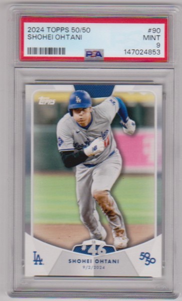Graded PSA Mint 9 - Shohei Ohtani 2024 Topps 50/50 #90 Card