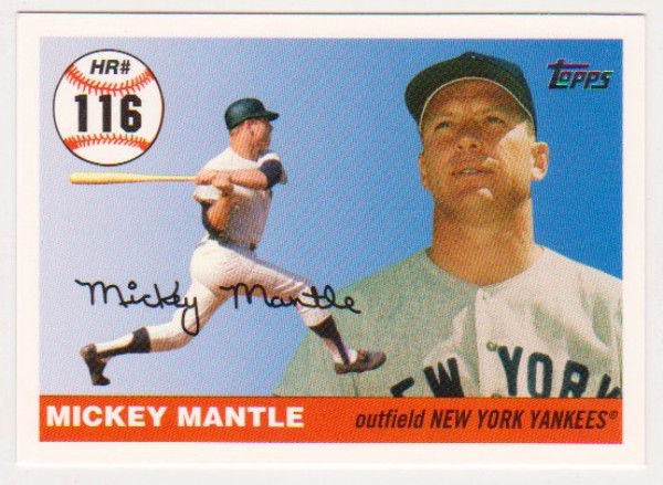 Mickey Mantle '55 Topps Style HR #116 2006 Topps #MHR116 Insert Card