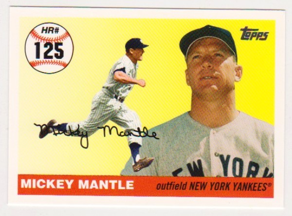 Mickey Mantle '55 Topps Style HR #125 2006 Topps #MHR125 Insert Card