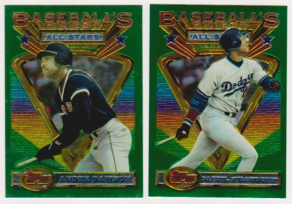 1993 Topps Finest Andre Dawson #84 + Darryl Strawberry #89 Card Pair