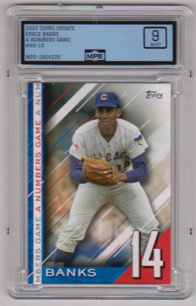 Graded MPE Mint 9 - Ernie Banks 2020 Topps A Numbers Game #NG-19 Insert Card