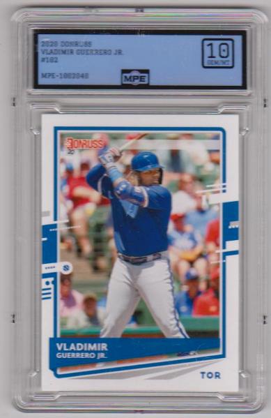 Graded MPE Gem Mint 10 - Vladimir Guerrero Jr. 2020 Donruss #102 Card