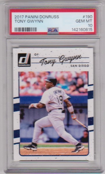 Graded PSA Gem Mint 10 - Tony Gwynn 2017 Donruss #190 Card