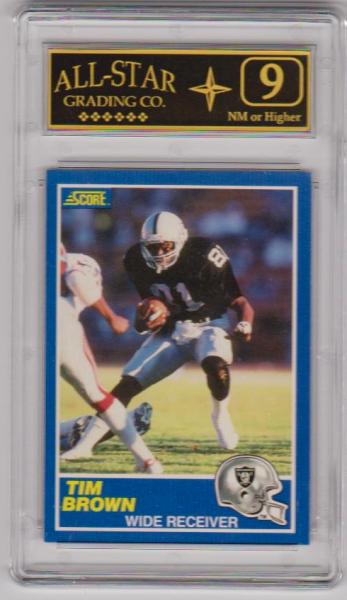 Rookie Graded 9 - Tim Brown 1989 Score #86 Card