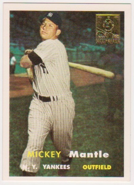 Mickey Mantle 1957 Topps #95 Commemorative Card - 1996 Topps #7 of 19 Insert Card
