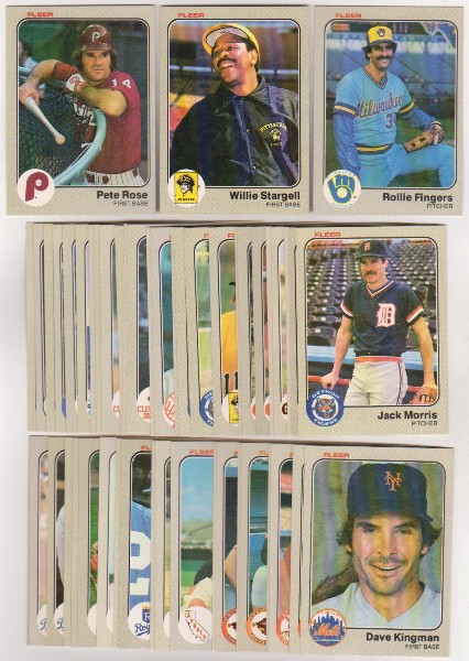 50 Different 1983 Fleer Baseball Cards w/ Pete Rose+ More