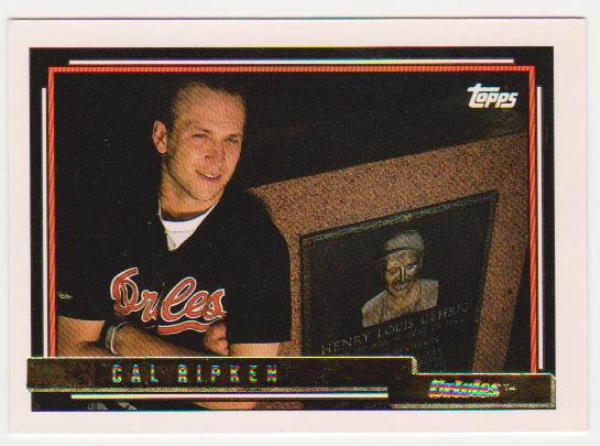 1992 Topps Gold Pre-Production Cal Ripken, Jr. #40 Sample Card