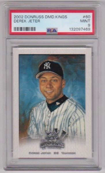 Graded PSA Mint 9 - Derek Jeter 2002 Donruss Diamond Kings #60 Card