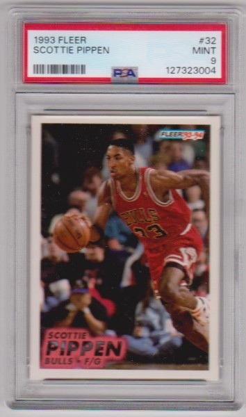 Graded PSA Mint 9 - Scottie Pippen 1993-94 Fleer #32 Card