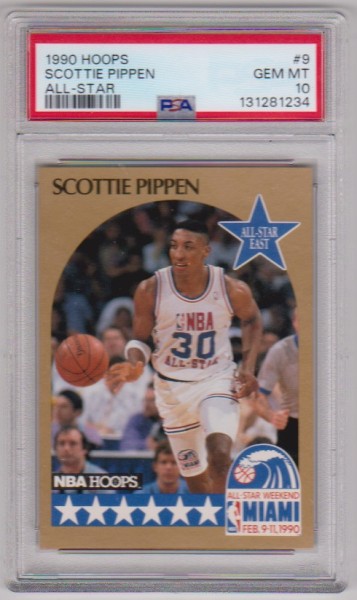 Graded PSA Gem Mint 10 - Scottie Pippen 1990-91 Hoops All-Star #9 Card