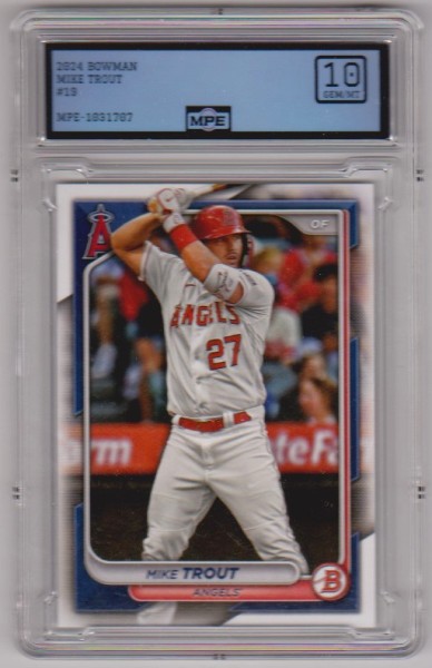 Graded MPE Gem Mint 10 - Mike Trout 2024 Bowman #19 Card