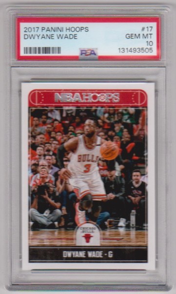 Graded PSA Gem Mint 10 - Dwyane Wade 2017-18 Hoops #17 Card