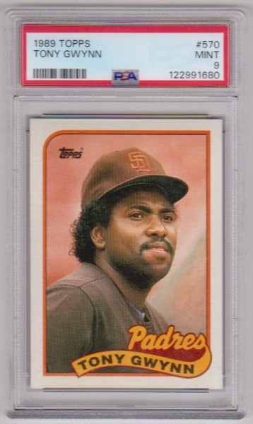 Graded PSA Mint 9 - Tony Gwynn 1989 Topps #570 Card