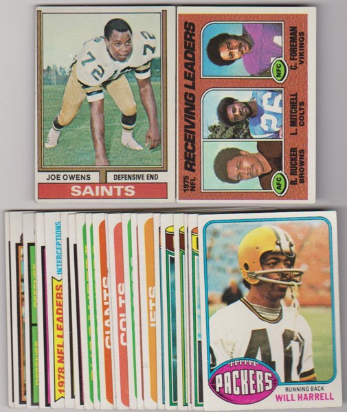 24 Different 1970's Topps Football Cards (1974-1979) w/ Joe Owens + More