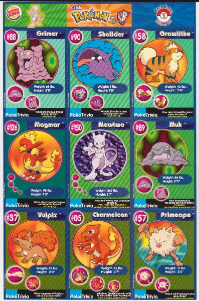 1999 Pokemon Master Trainer Collector Set Uncut 9 Card Sheet #1