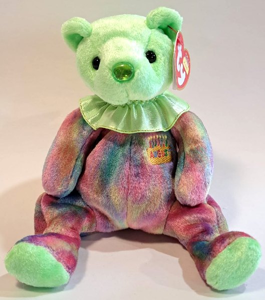 2001 Ty Beanie Baby AUGUST THE BIRTHDAY BEAR - New With Tags