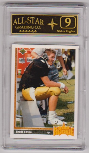 Rookie Graded 9 - Brett Favre 1991 Upper Deck #13 Card