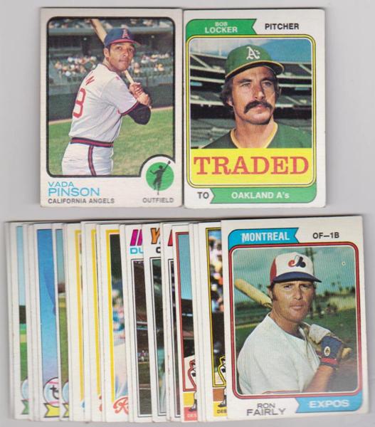 25 Different 1970's Topps Baseball Cards (1973-1979) w/ Vada Pinson + More
