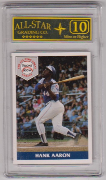 Graded 10 - Hank Aaron 1992 Front Row All-Time Great Series #1 Card