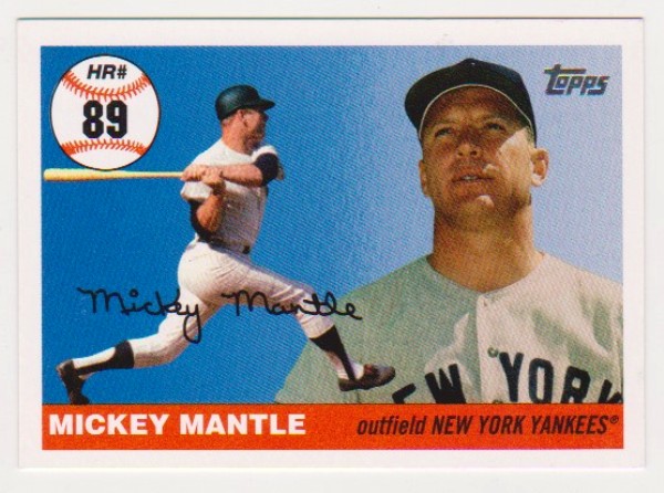 Mickey Mantle '55 Topps Style HR #89 2006 Topps #MHR89 Insert Card