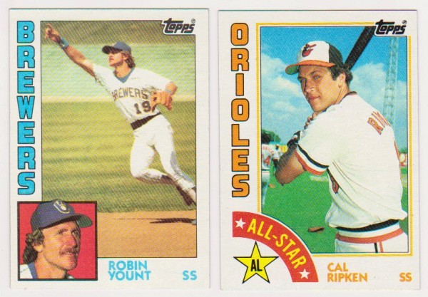1984 Topps Cal Ripken, Jr. #400 + Robin Yount #10 Card Pair