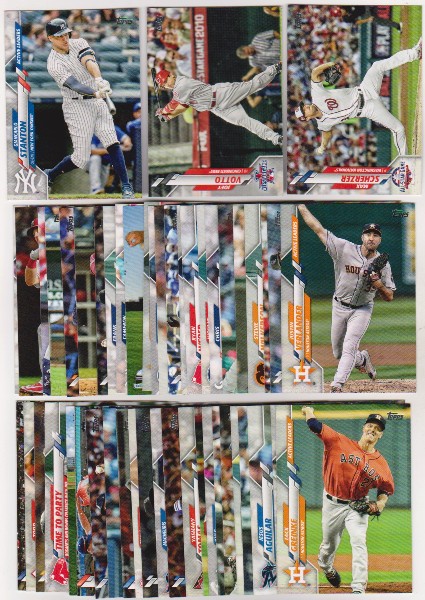 100 Different 2020 Topps Update Baseball Cards w/ Giancarlo Stanton + More
