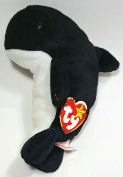 1996 Ty Beanie Baby Waves The Whale - With Original Tags