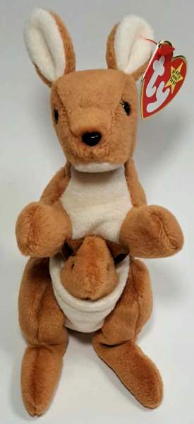 1996 Ty Beanie Baby Pouch The Kangaroo - New With Tags