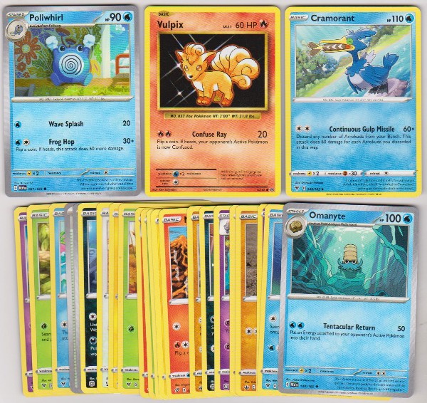 25 Different Pokemon Trading Cards w/ Poliwhirl + More
