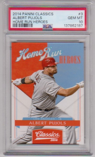 Graded PSA Gem Mint 10 - Albert Pujols 2014 Panini Classics Home Run Heroes #3 Card