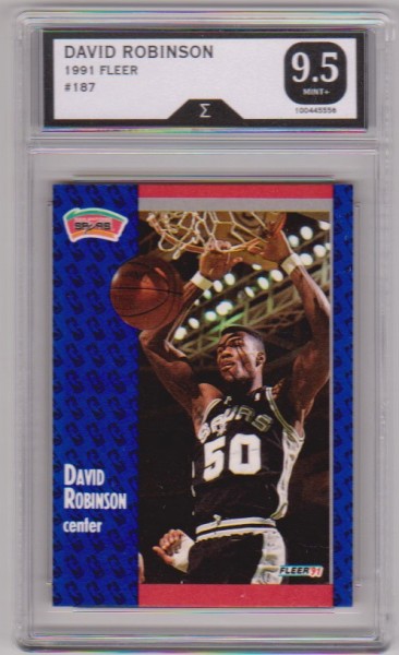 Graded Sigma Mint+ 9.5 - David Robinson 1991-92 Fleer #187 Card