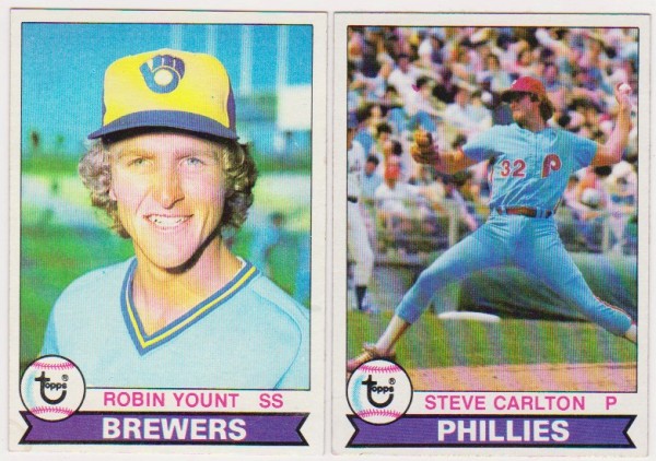 1979 Topps Robin Yount #95 + Steve Carlton #25 Card Pair - HOF'ers