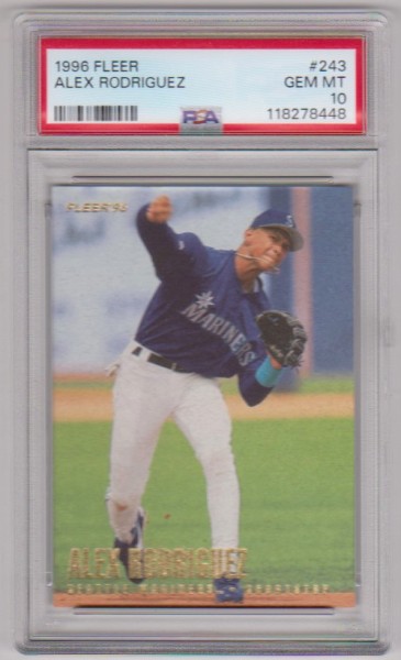 Graded PSA Gem Mint 10 - Alex Rodriguez 1996 Fleer #243 Card