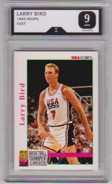 Graded Sigma Mint 9  - Larry Bird 1992 Hoops USA #337 Card