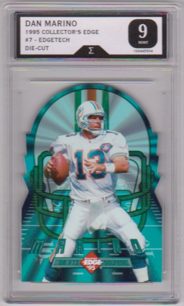 Graded Sigma Mint 9 - Dan Marino 1995 Collector's Edge Edgetech Die-Cut #7 Card