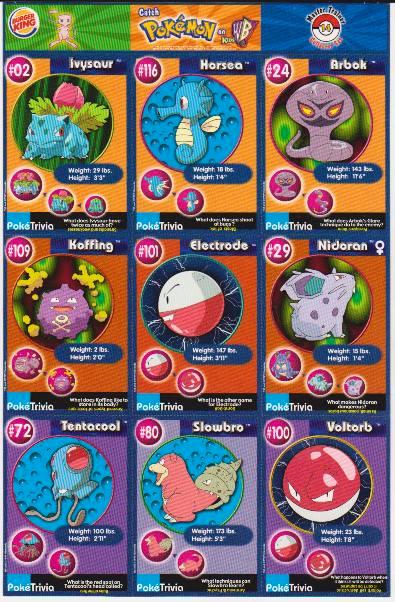  1999 Pokemon Master Trainer Collector Set Uncut 9 Card Uncut #14 Sheet