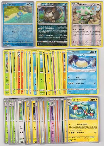 50 Different Pokemon Trading Cards w/ 3 REVERSE HOLOS + More