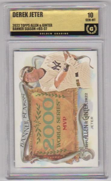 Graded GG Gem Mint 10 - Derek Jeter 2022 Topps Allen & Ginter Banner Season #BS-37 Insert Card