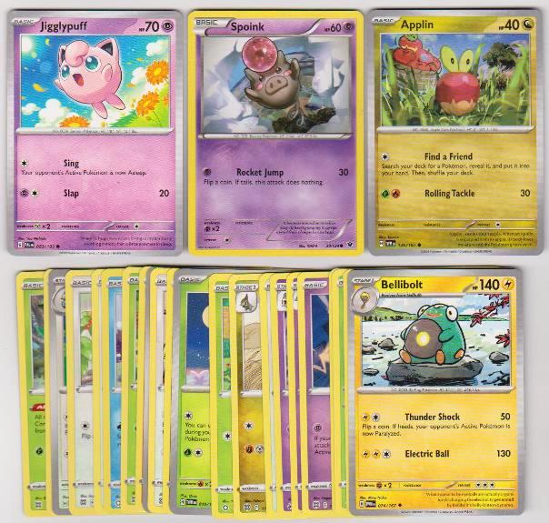 25 Different Pokemon Trading Cards w/ Jigglypuff + More