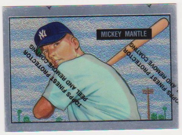 Mickey Mantle 1951 Bowman #253 Commemorative Card - 1996 Topps Finest #1 of 19 Insert Card
