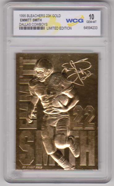 Graded Gem Mint 10 - Emmitt Smith 1995 Bleachers 23 Kt Gold Card