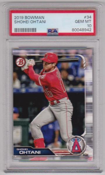 Graded PSA Gem Mint 10 - Shohei Ohtani 2019 Bowman #34 Card