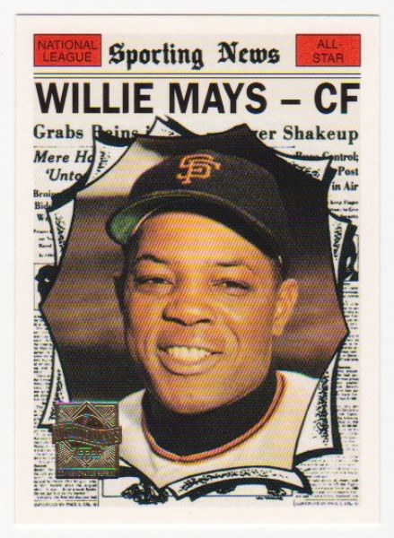 Willie Mays 1961 Topps #579 Commemorative Card - 1997 Topps #15 Insert Card